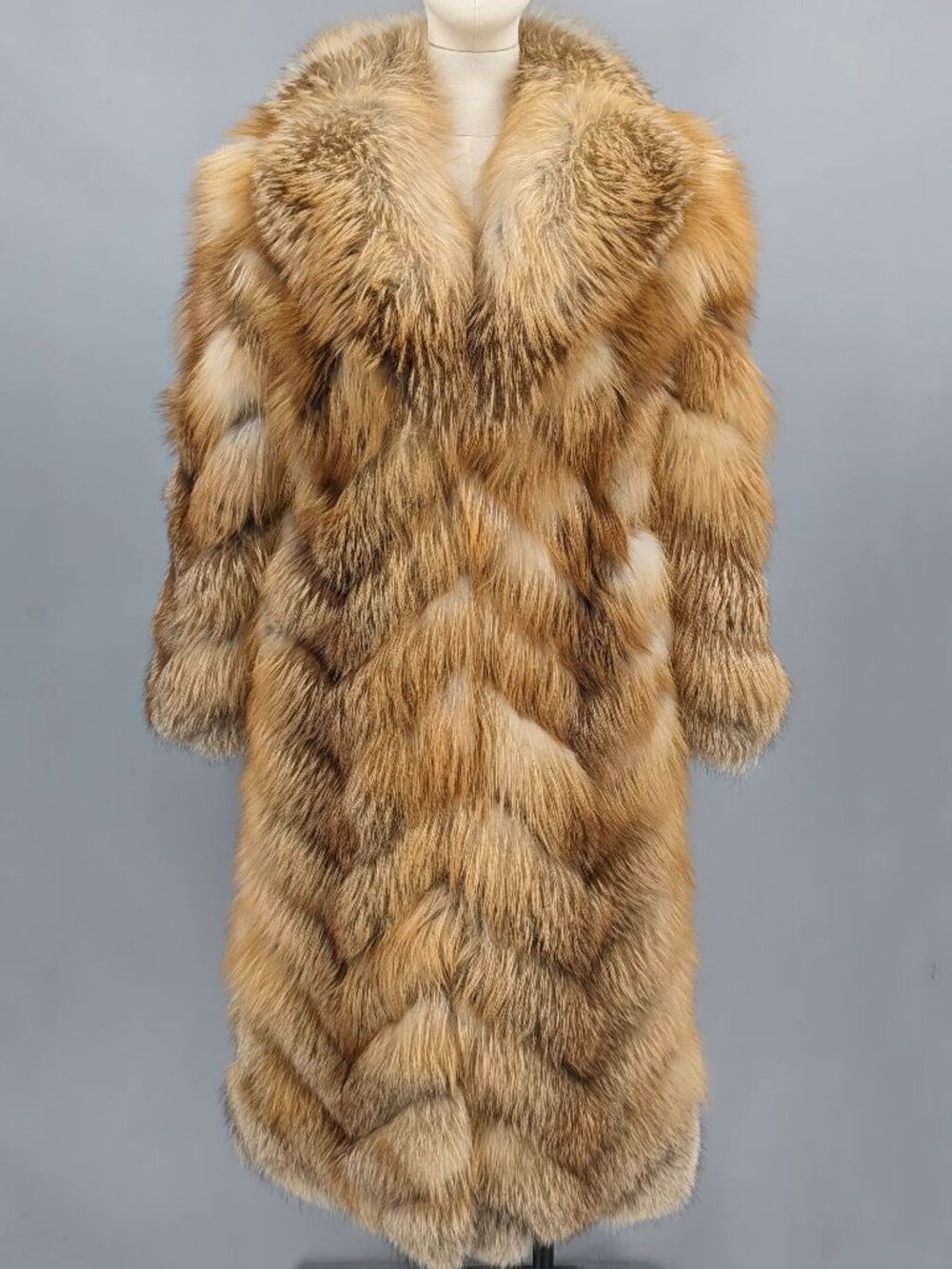 💎Luxury Fox Jacket Coat Real Fur Couture Stylish Genuine Glamour Stroller Vest
